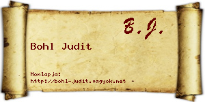 Bohl Judit névjegykártya